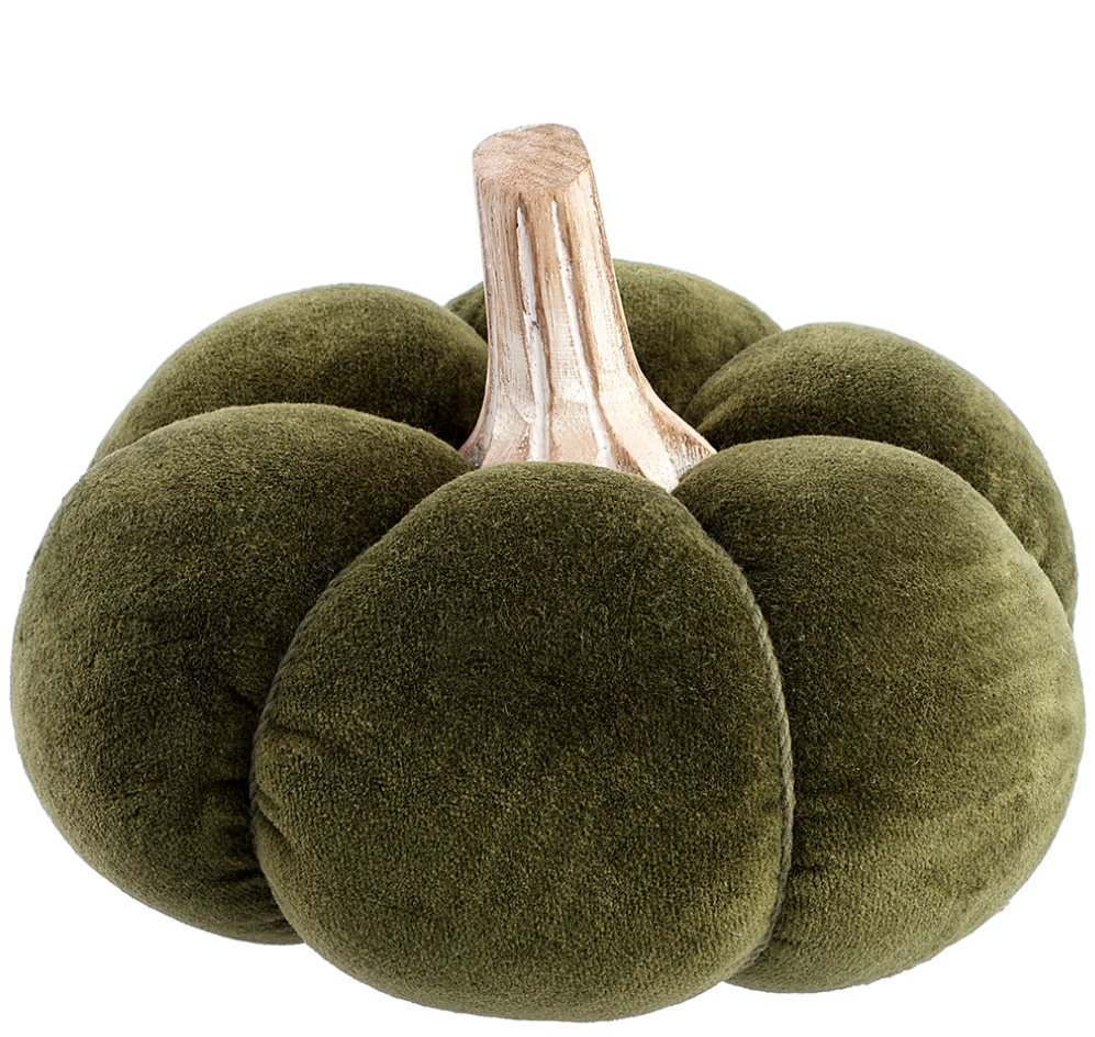 Plush Green Velvet Pumpkin