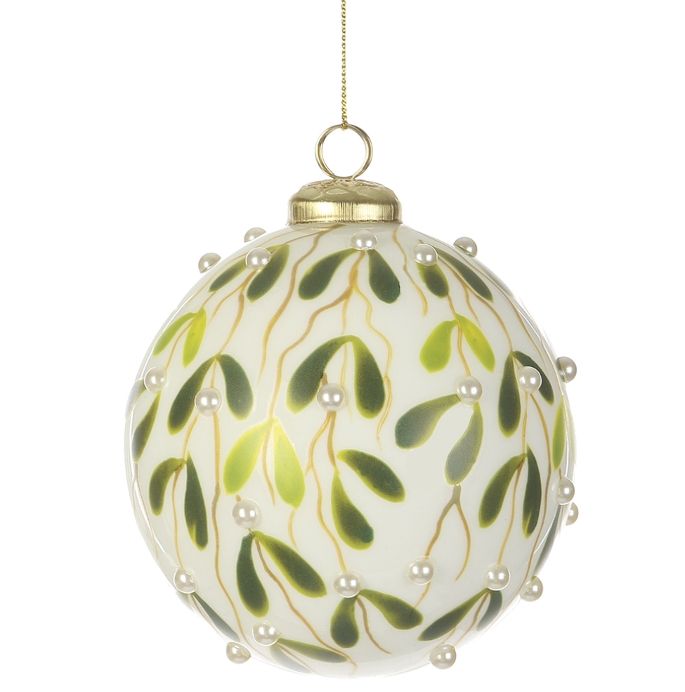 Mistletoe Glass Ornament
