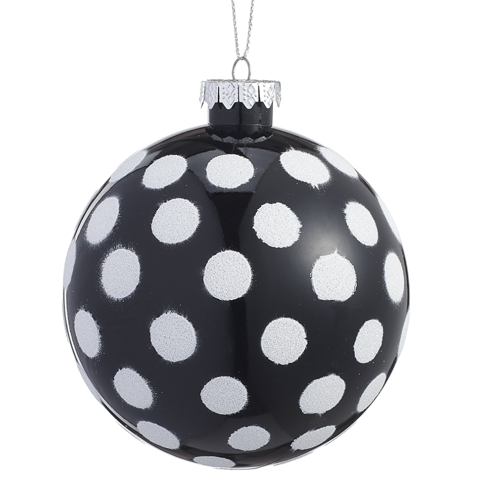 Glitter Ornament with Large Polka Dots