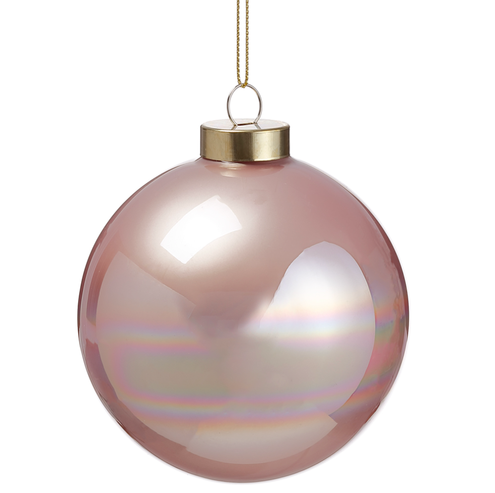 Glass Ornament in Champagne Pink