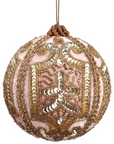 Gold and Pink Zari Ball Ornament