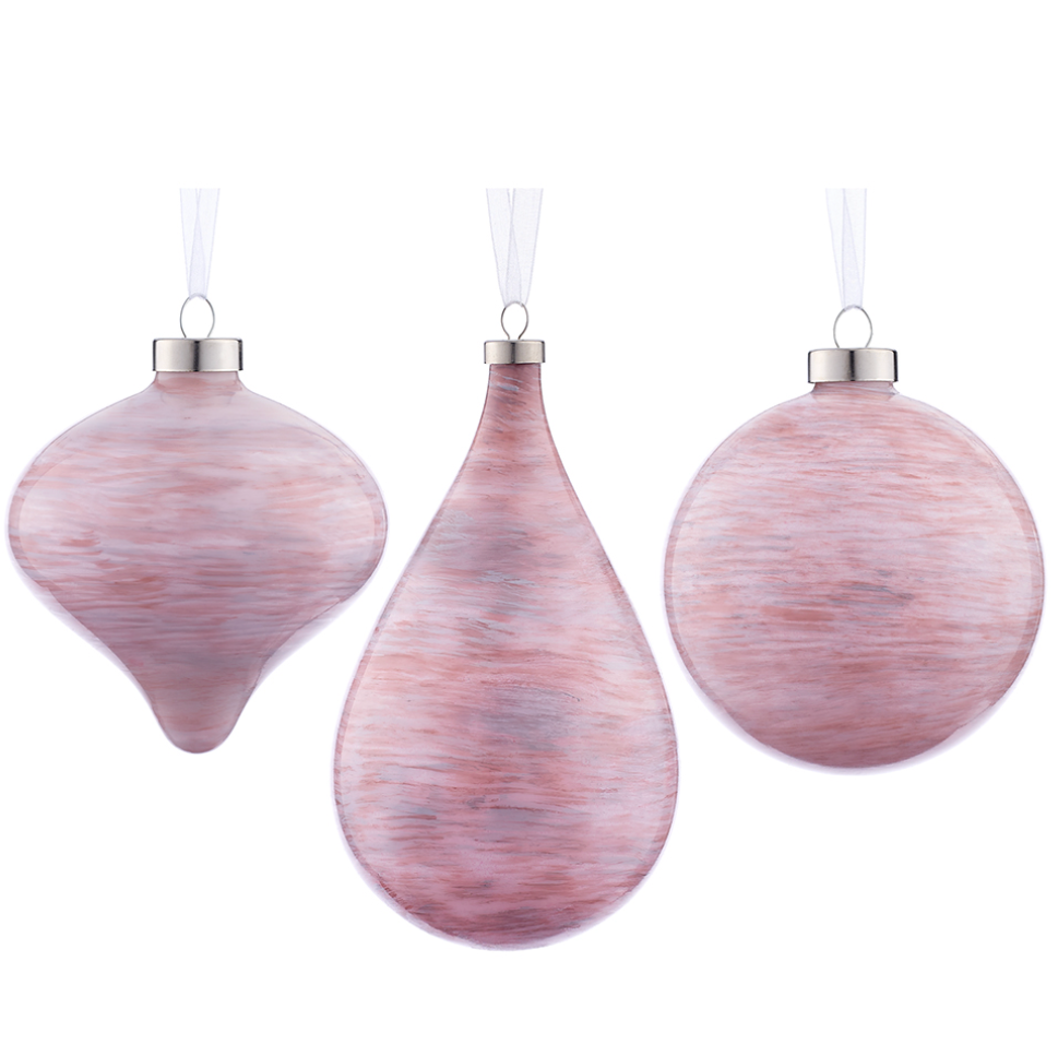 Glass Ornament in Watercolor Pink