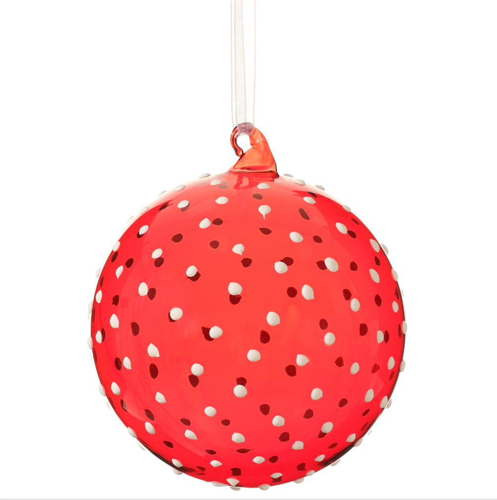 Red Glass Dotted Ornament