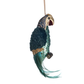 Feather and Sequin Parrot Ornament