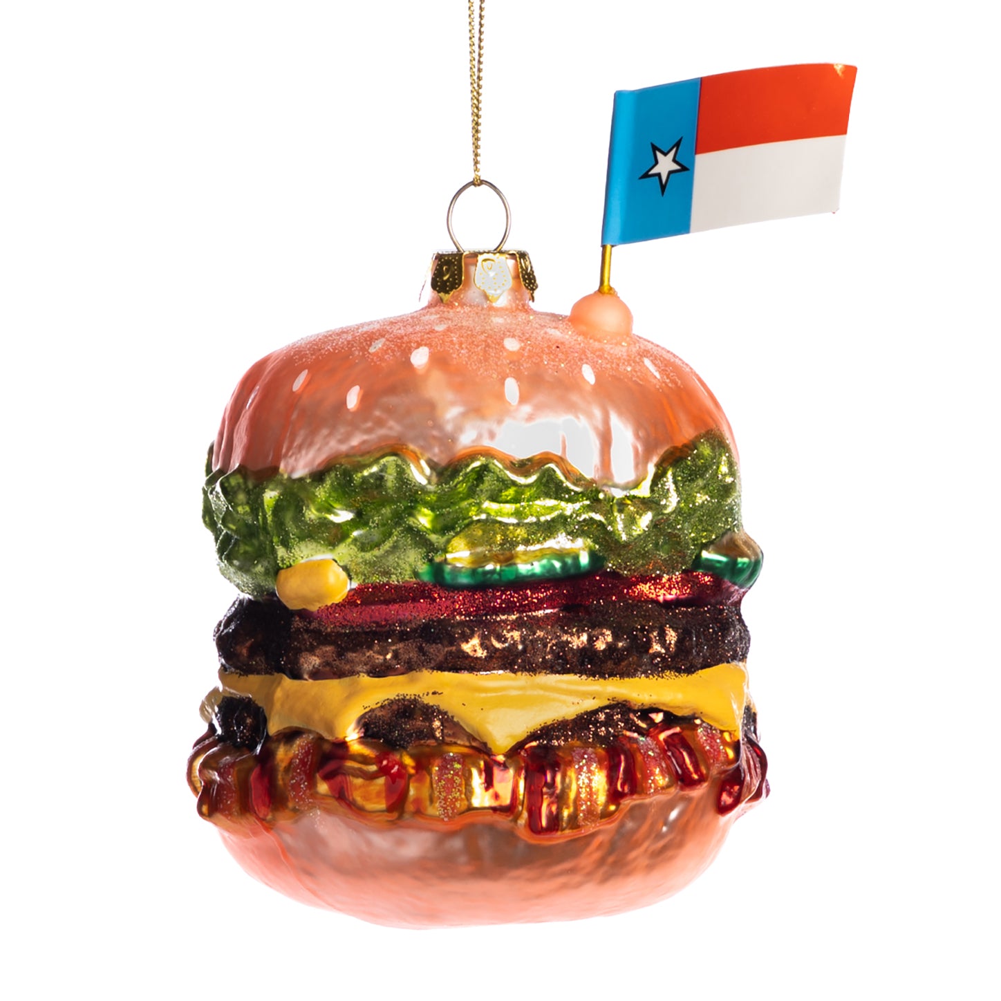 Glass Hamburger Ornament