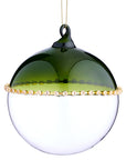 Clear and Green Glass Ornament