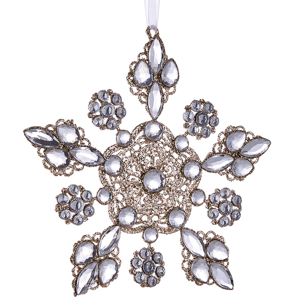 Glitter Rhinestone Snowflake Ornament