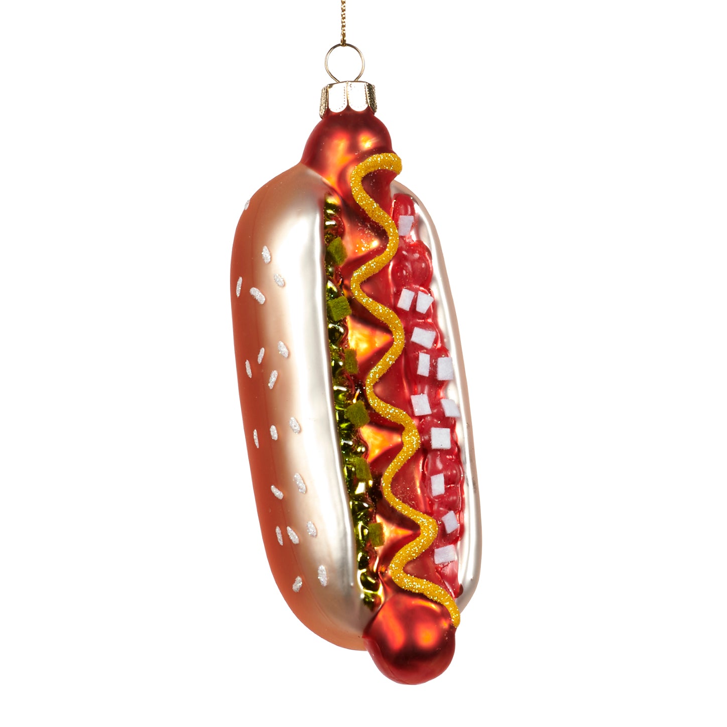 Glass Hot Dog Ornament