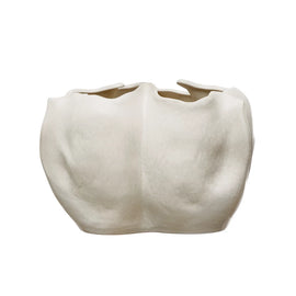 White Pinched Decorative Pot