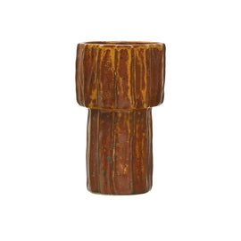 Stoneware Pleated Vase