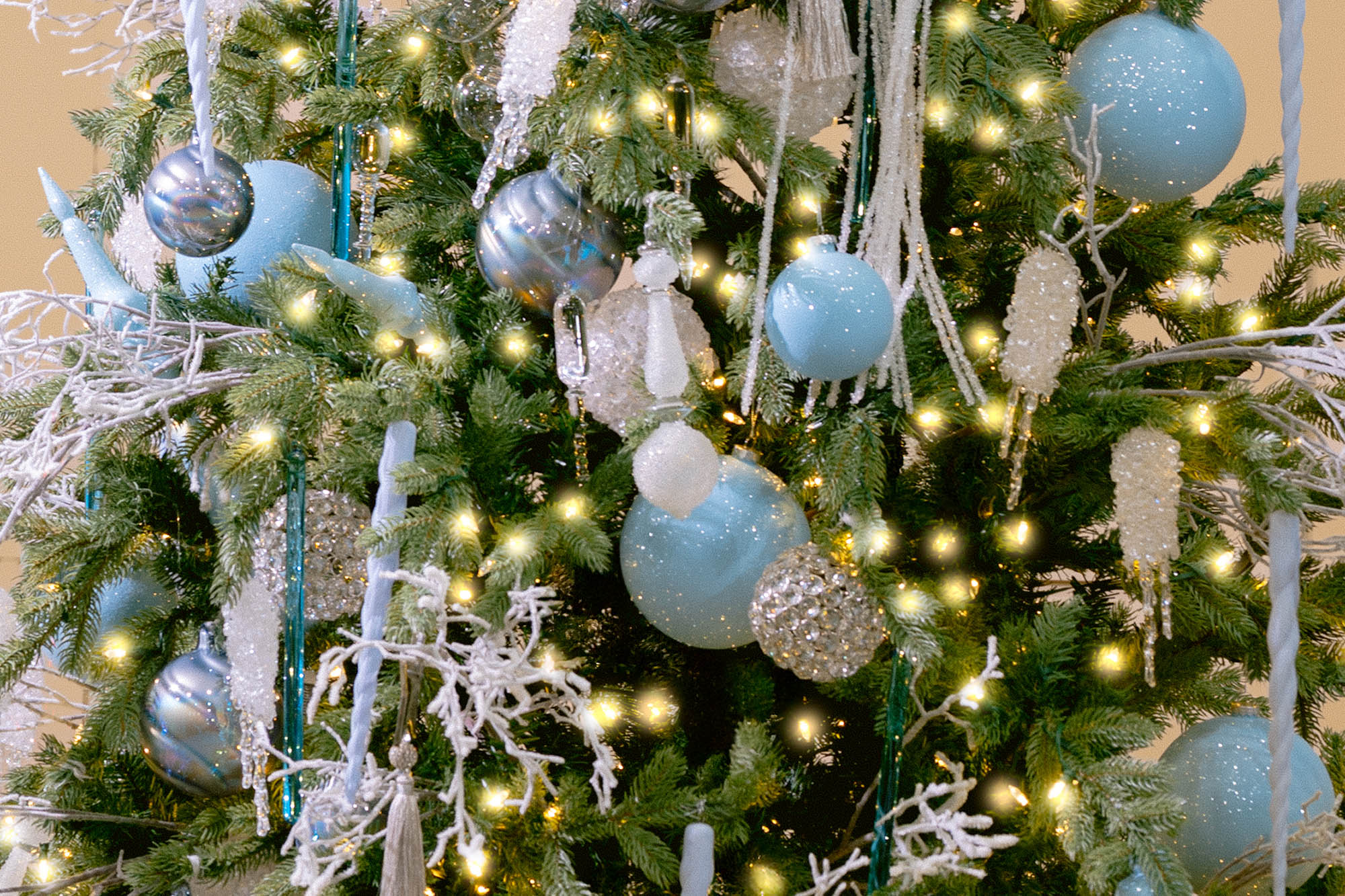 Blue and Silver Christmas Tree - Blue Ornaments and Silver Christmas Tree Decorations 
