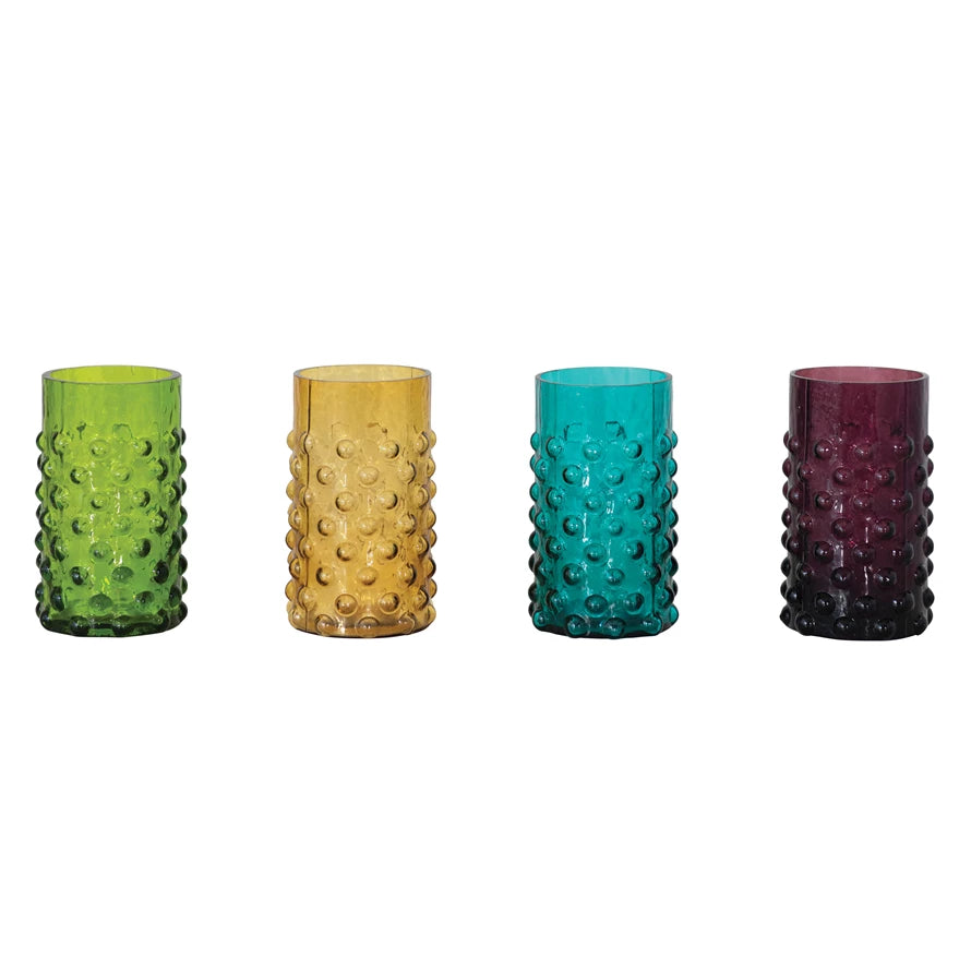 Tall Colorful Bubble Glassware Set