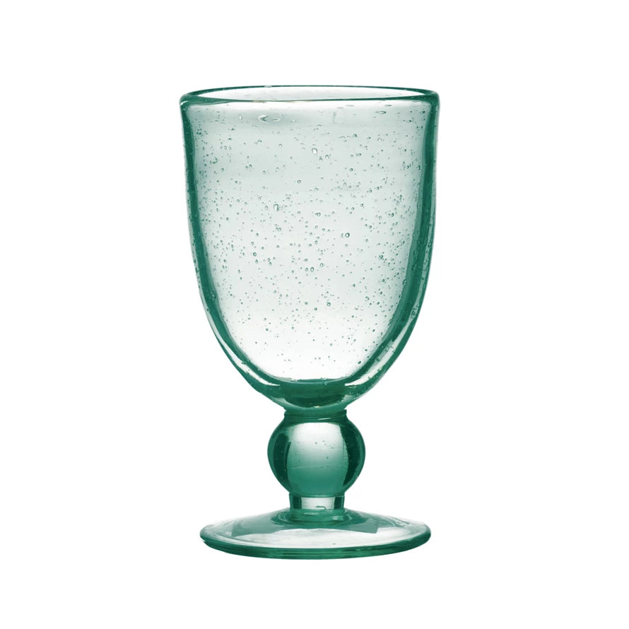 Teal Wine and Water Glass
