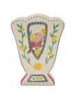 Pastel Painted Vase with Bird Design