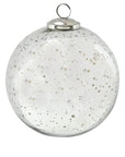 Mercury Glass Ball Ornament in White and Clear