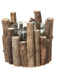 Rustic Wooden Candle Holder