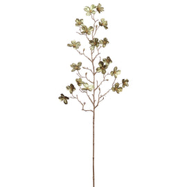 Gold Metallic Dogwood Branch Green