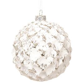 Frosted White Glass Ornament