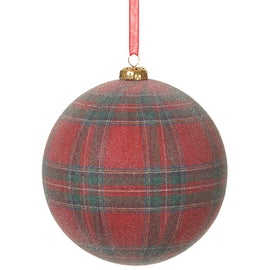 Red and Green Plaid Ornament 4.75