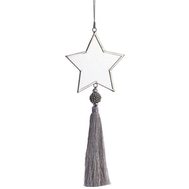 Mirrored Silver Star Ornament 12"