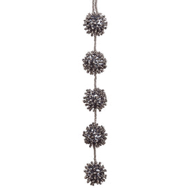Silver Metal Beaded Ball Chain Ornament