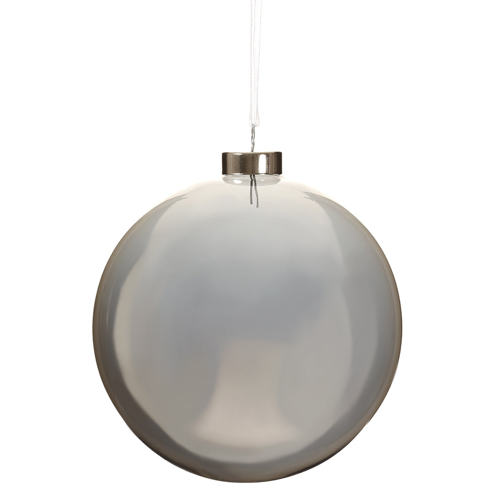 Glass Ball Ornament in Soft Silver
