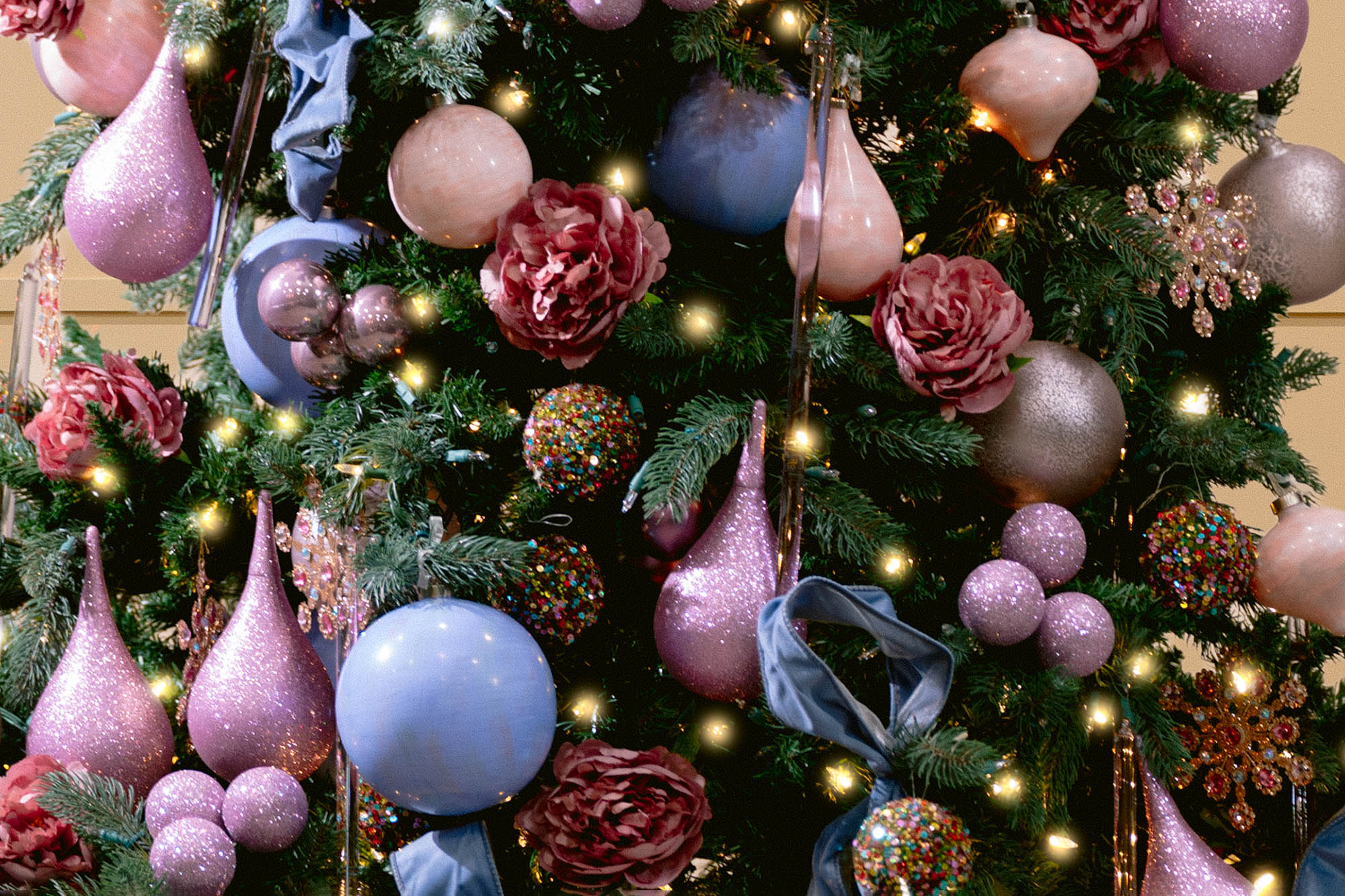 Purple Christmas Tree - purple and lavender themed ornaments for a purple Christmas tree 